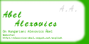 abel alexovics business card