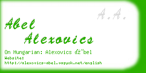 abel alexovics business card